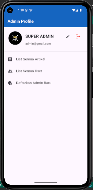 Admin Profile Screen